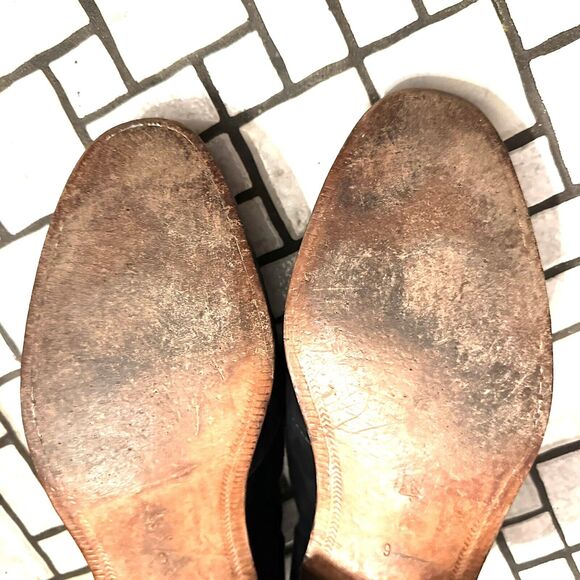 Vintage Crockett‎ & Jones Black Leather with Emblem Mens Loafers Size UK 8 US 9 - Picture 8 of 16